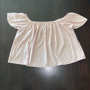 Off-the-Shoulder Velvet Crop Top